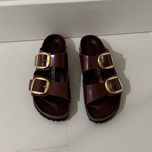Birkenstock Arizona Big Buckle High Shine Chocolate Leather Patent